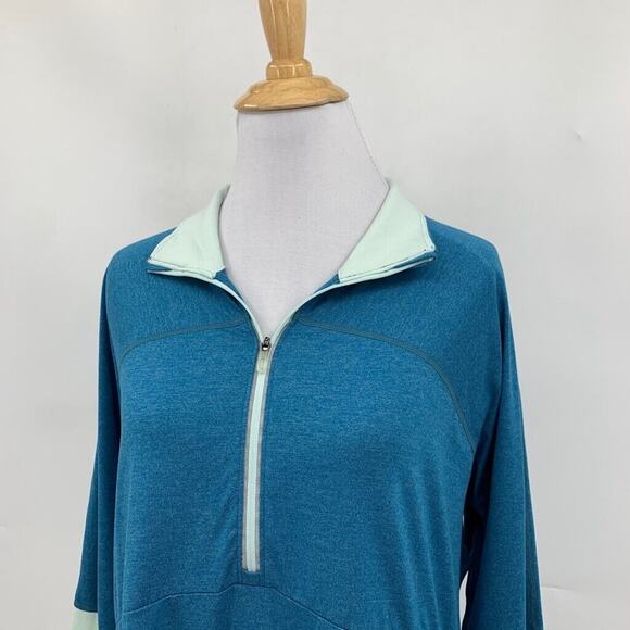 Korsa Shirt Womens XL Extra Large Multi Static Run Sports Half Zip Thumbholes - Picture 3 of 16